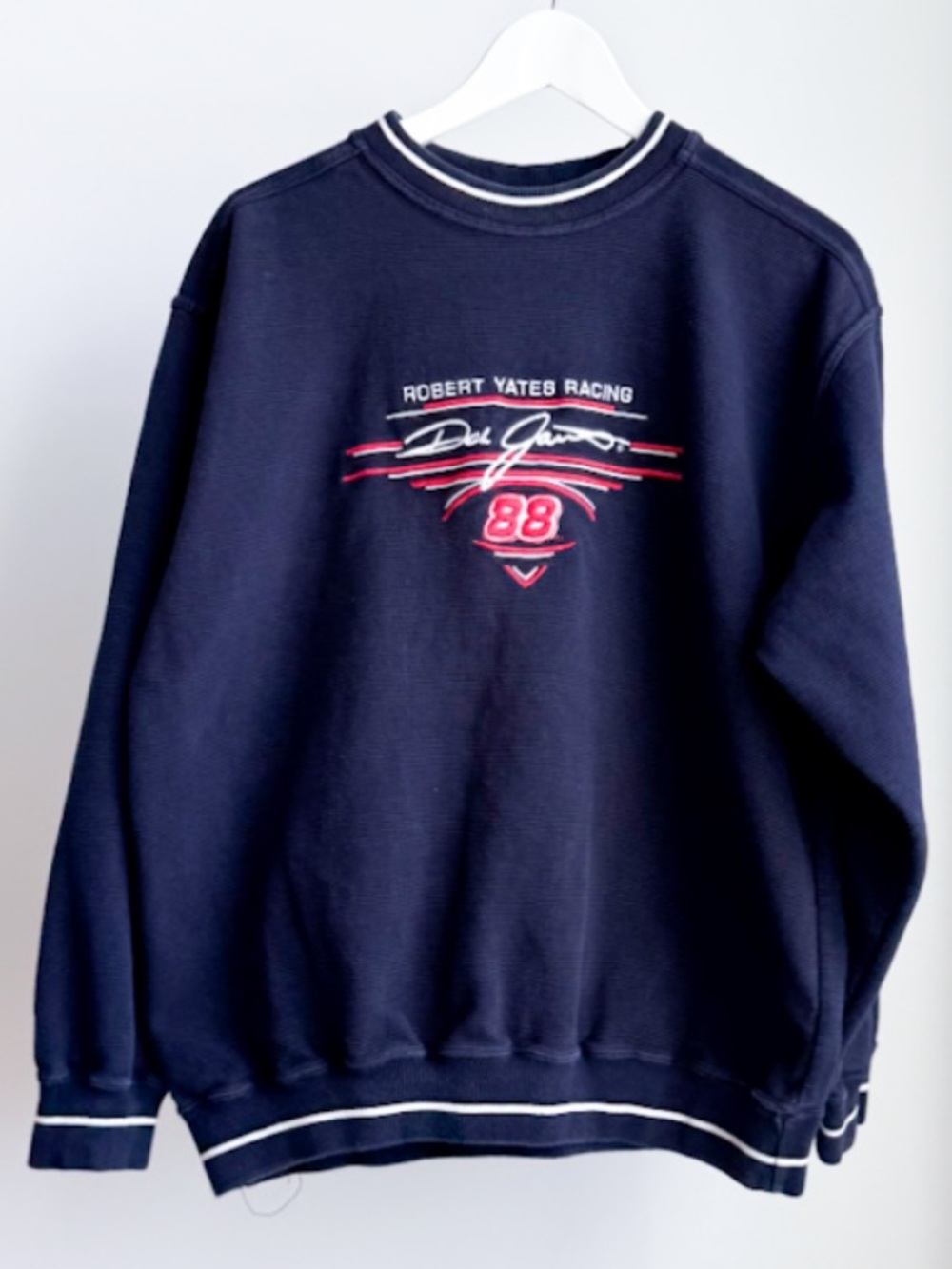 Vtg Chase Authentics Dale Jarrett 88 NASCAR Ribbed Sweatshirt M Oversized
